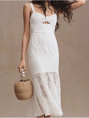 Anthropologie Saylor Malina Sleeveless Lace Cutout Midi Dress